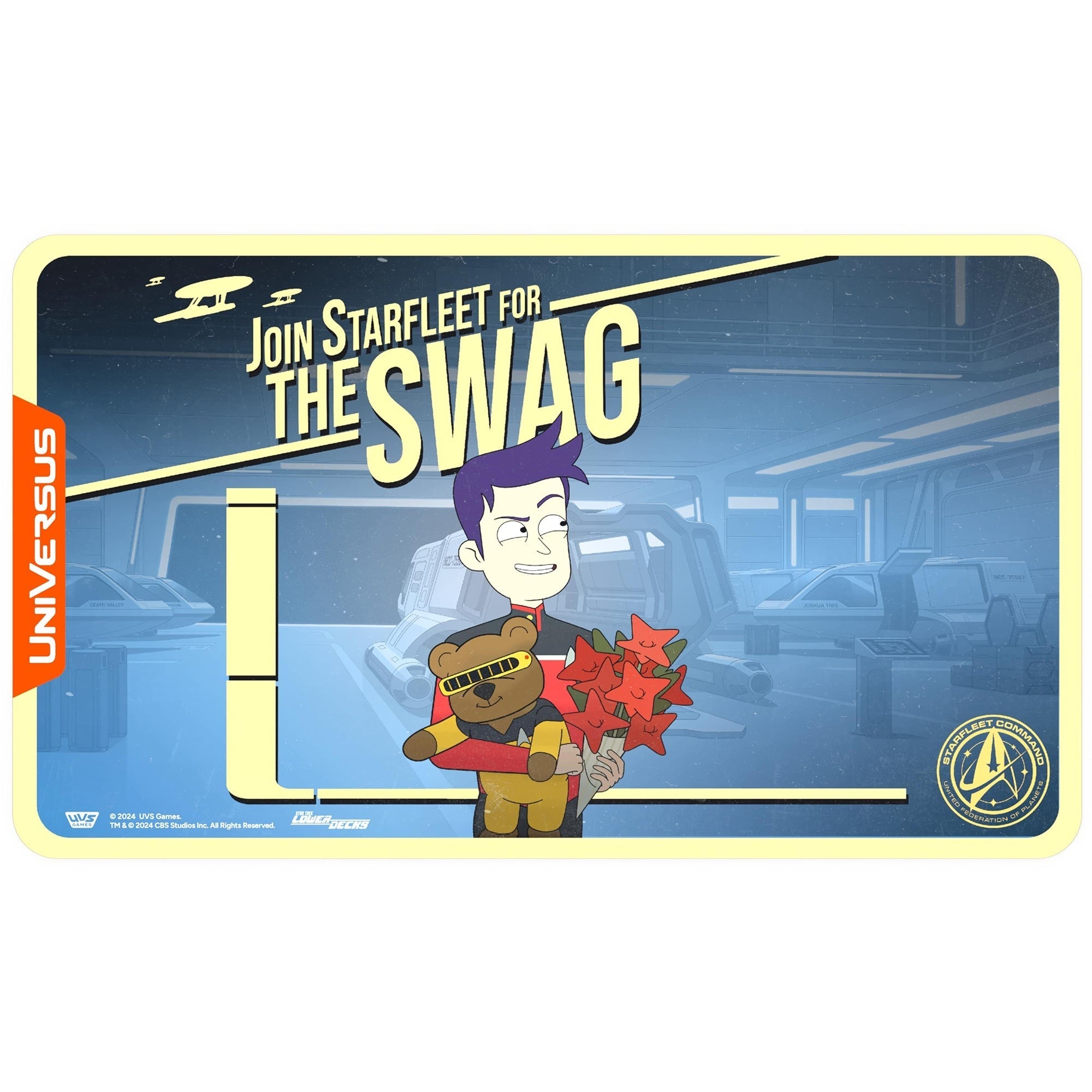 Star Trek Lower Decks Brad Boimler Playmat - 24x14" Neoprene Mat, Tabletop Card Game Accessory, Officially Licensed by UVS Games