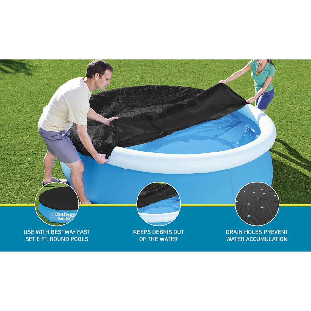 Bestway Flowclear 8-Foot Round Pool Cover With Drain Holes