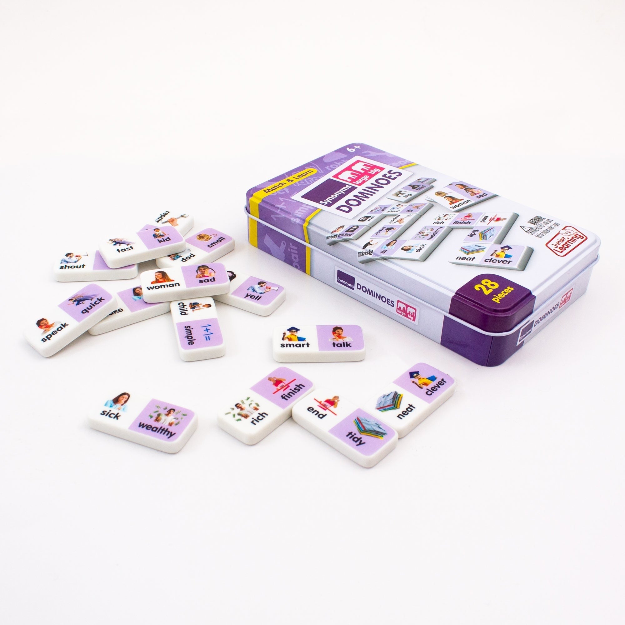 Junior Learning Synonyms Match & Learn Dominoes - Educational Toy Set - Pack of 2