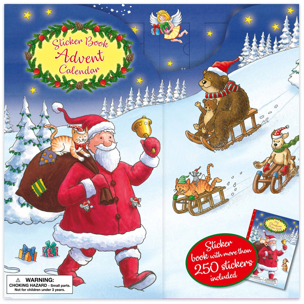 Book 'N' App Santa Sticker Book Advent Calendar - 250+ Stickers, 24-Door Display Stand