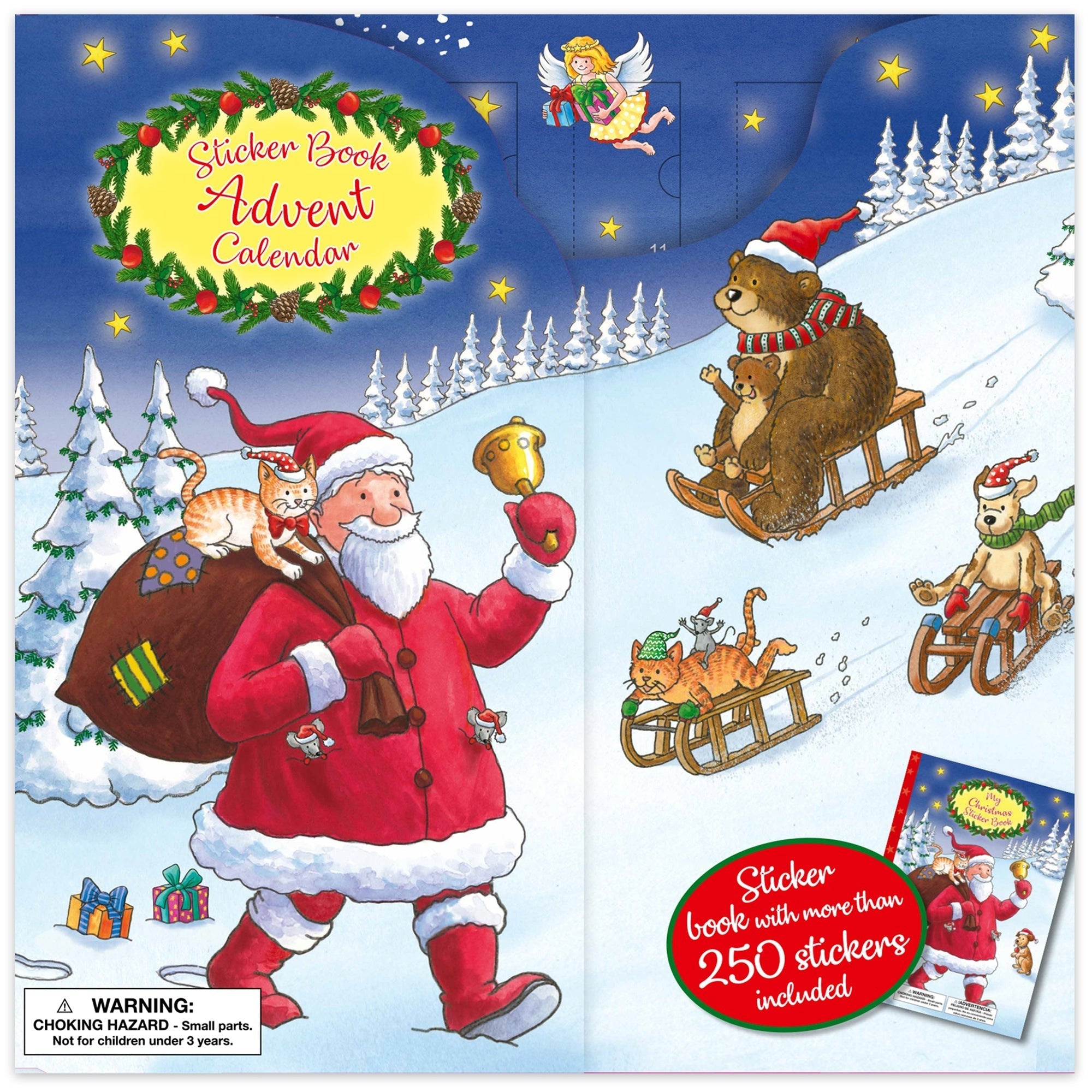 Book 'N' App Santa Sticker Book Advent Calendar - 250+ Stickers, 24-Door Display Stand