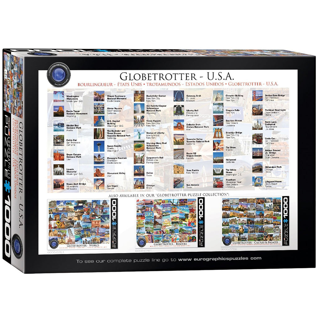 Eurographics Globetrotter USA 1000-Piece Puzzle Travel Collage