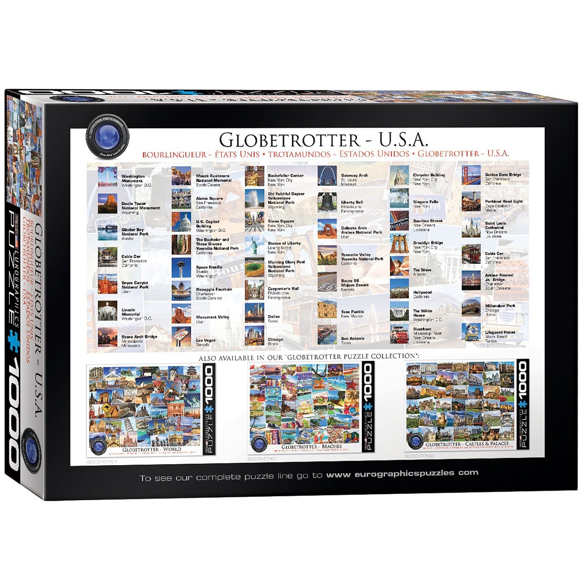 Eurographics Globetrotter USA 1000-Piece Puzzle Travel Collage