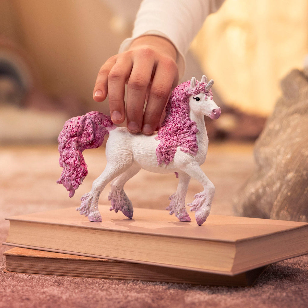 Schleich Bayala Flower Unicorn Mare 5.5-Inch Fantasy Figurine With Silver Glitter