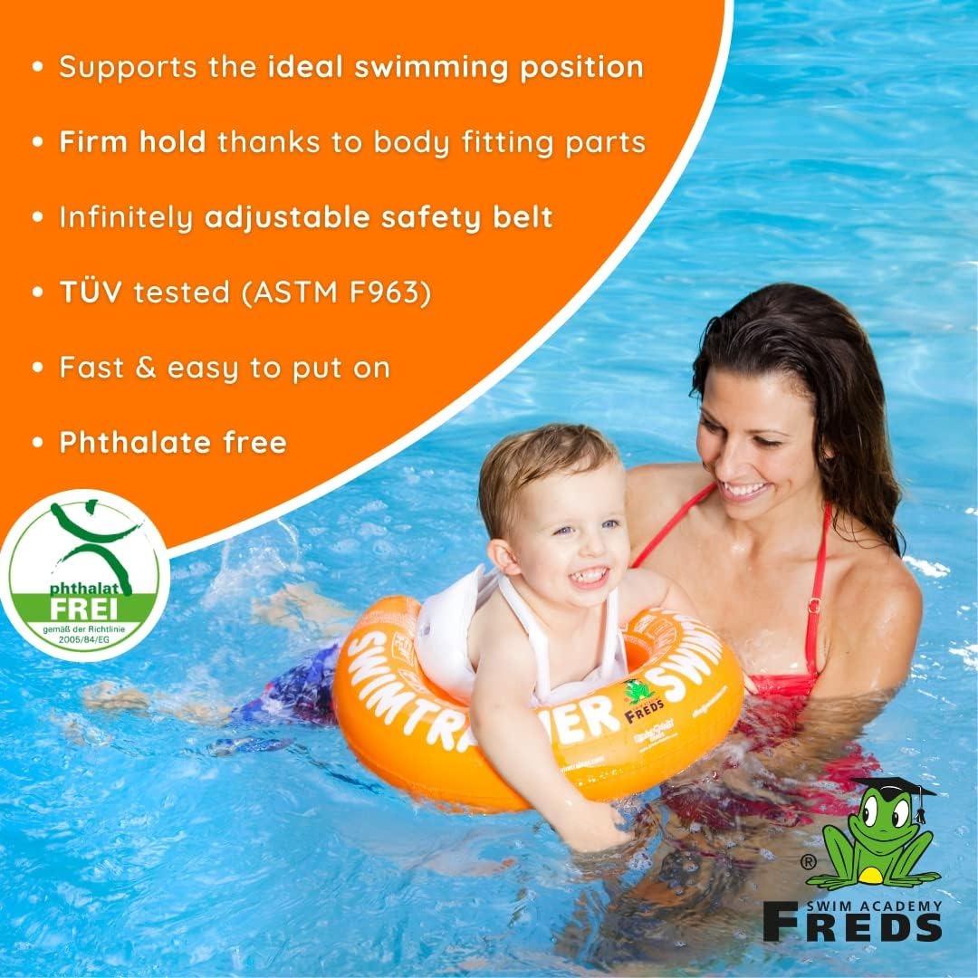 FREDS SWIM ACADEMY SWIMTRAINER Classic Orange - Secure Toddler Pool Float
