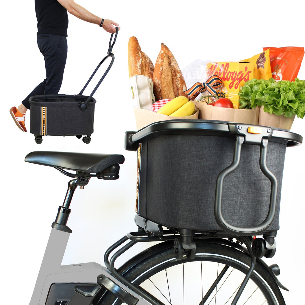 My Duque MULTI Bicycle Pannier Basket & Shopping Utility Cart - Melange Black