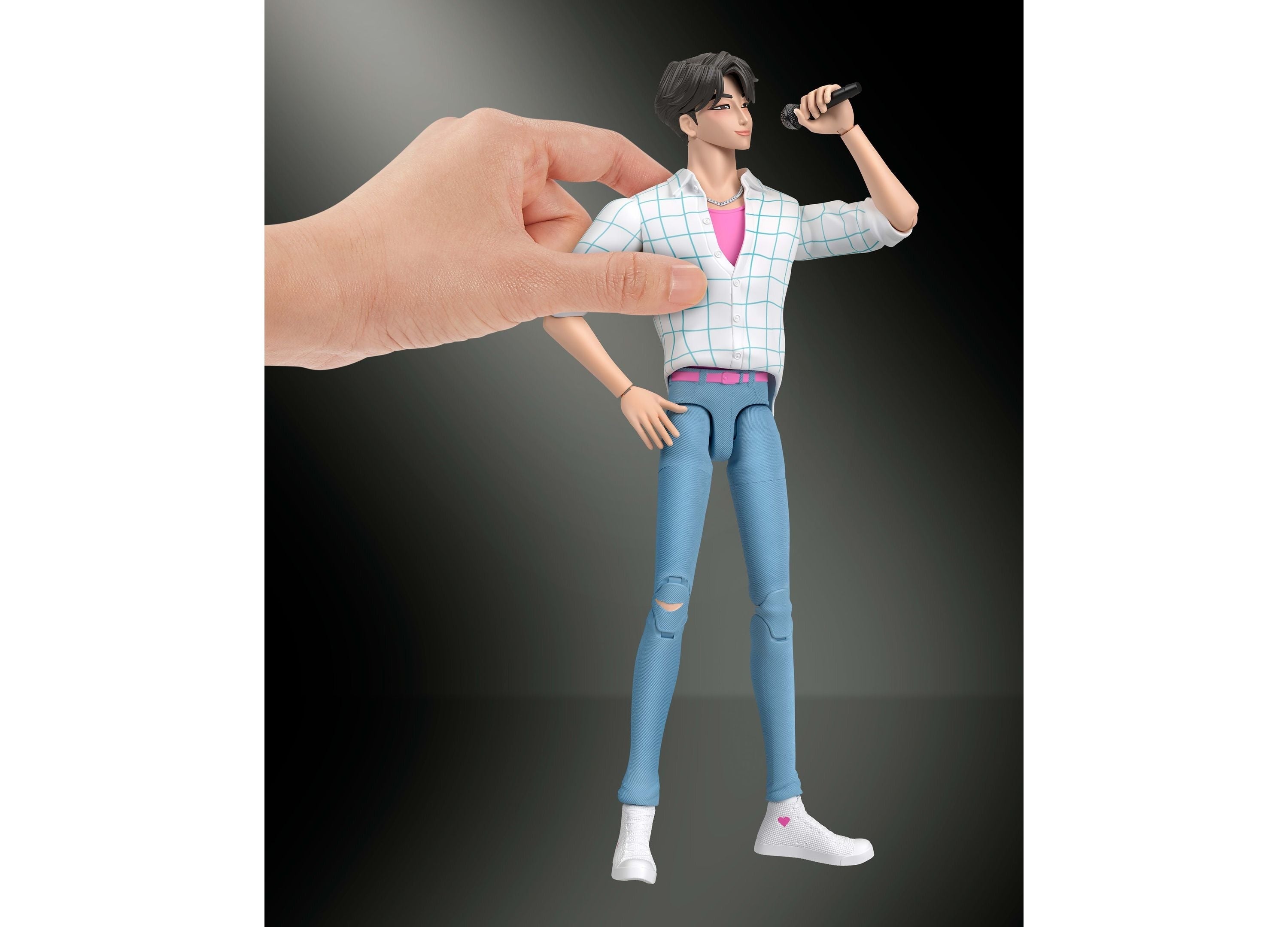 KPop Demon Hunters Jinu 6.7-Inch Action Figure with Interchangeable Hands and Faces