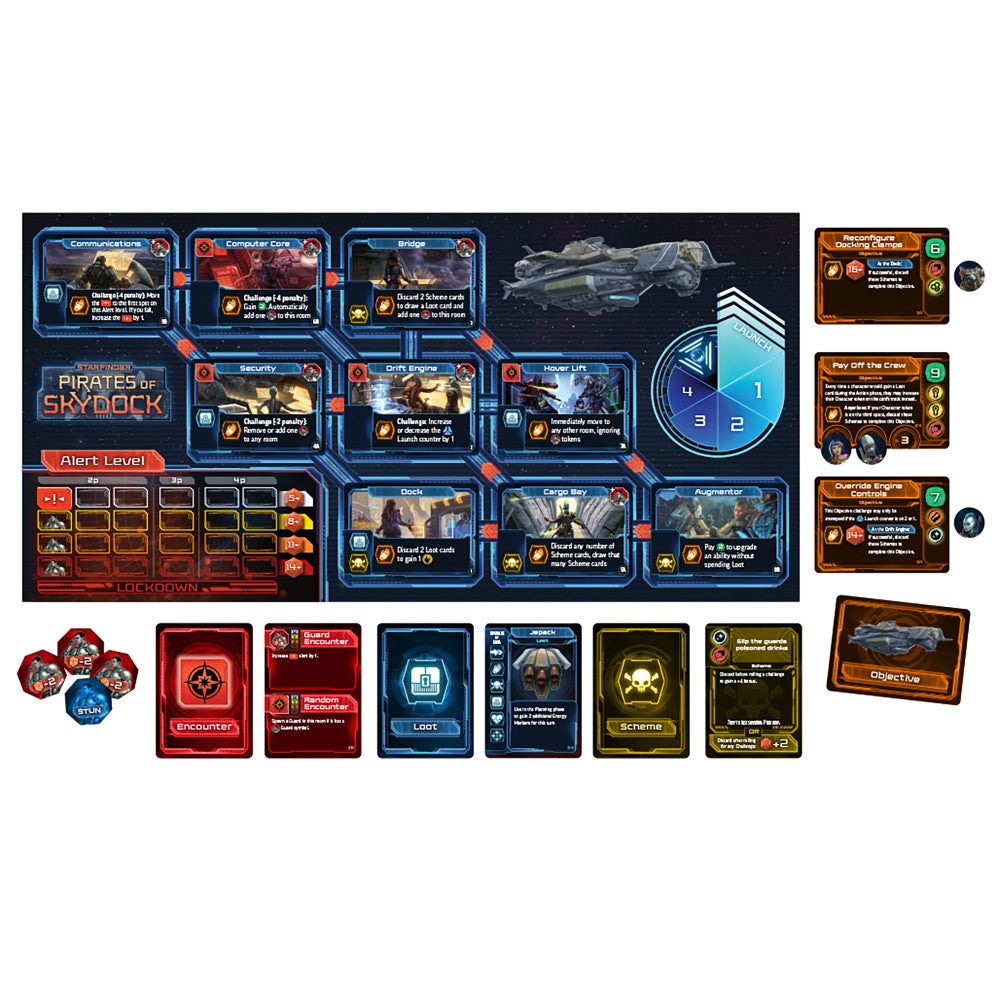 Starfinder: Pirates of Skydock Strategic Heist Board Game