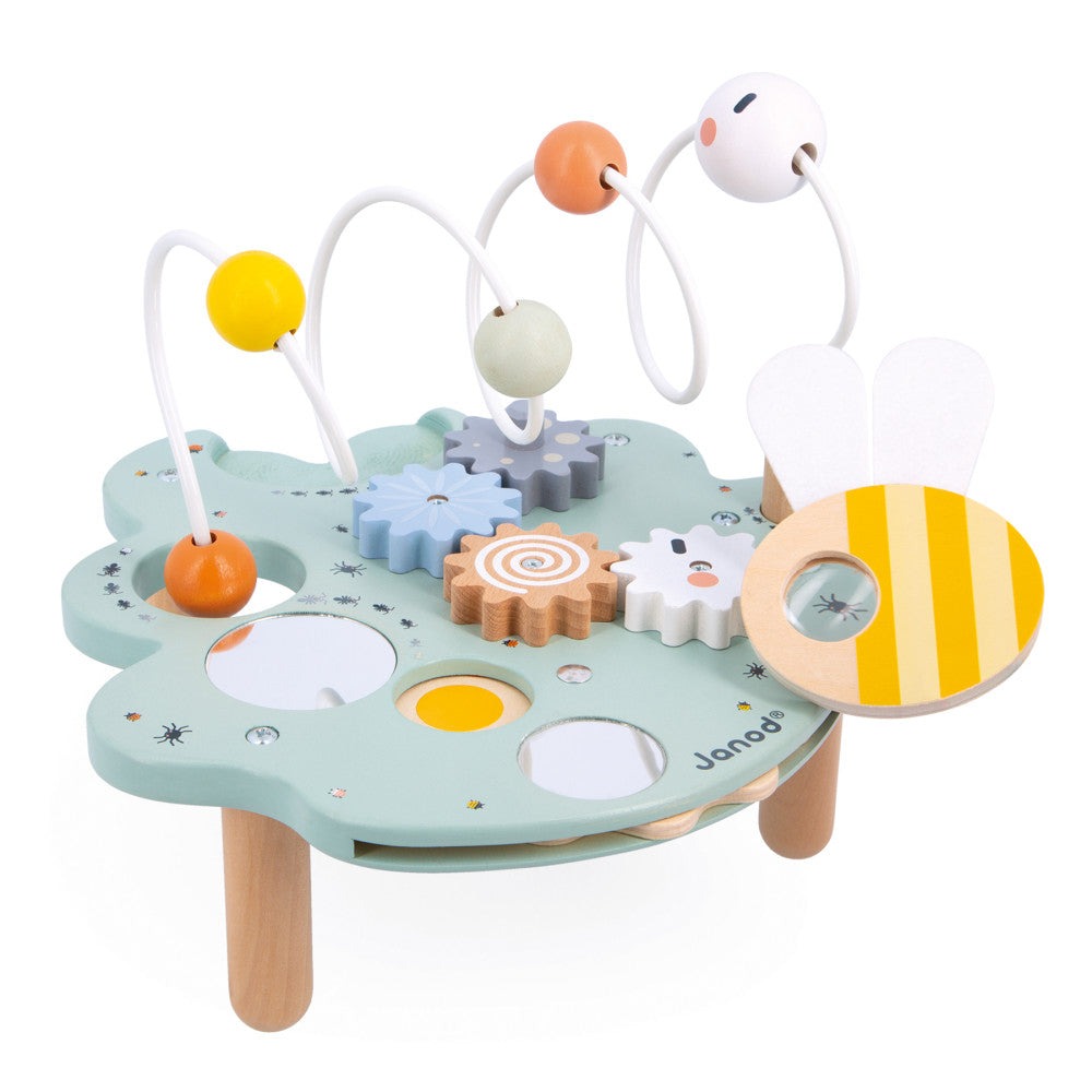 Janod Sweet Cocoon Multi-Activity Leaf Station - Colorful Educational Toy