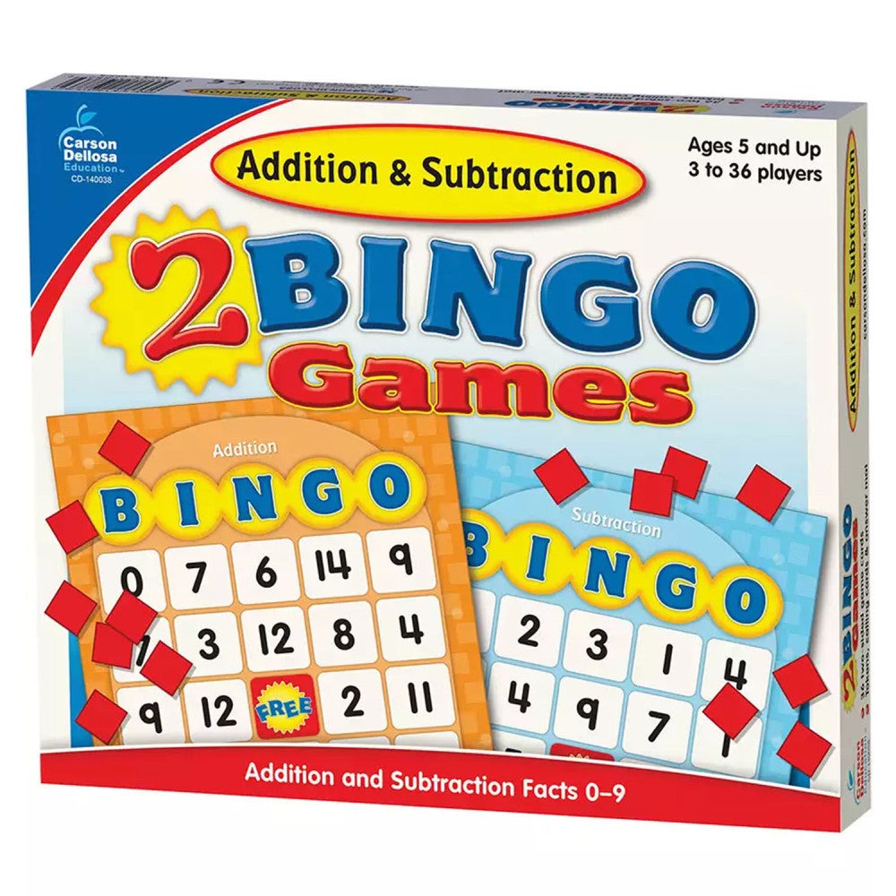 Carson Dellosa Bingo for Kids - Addition & Subtraction Game - Grades K-2