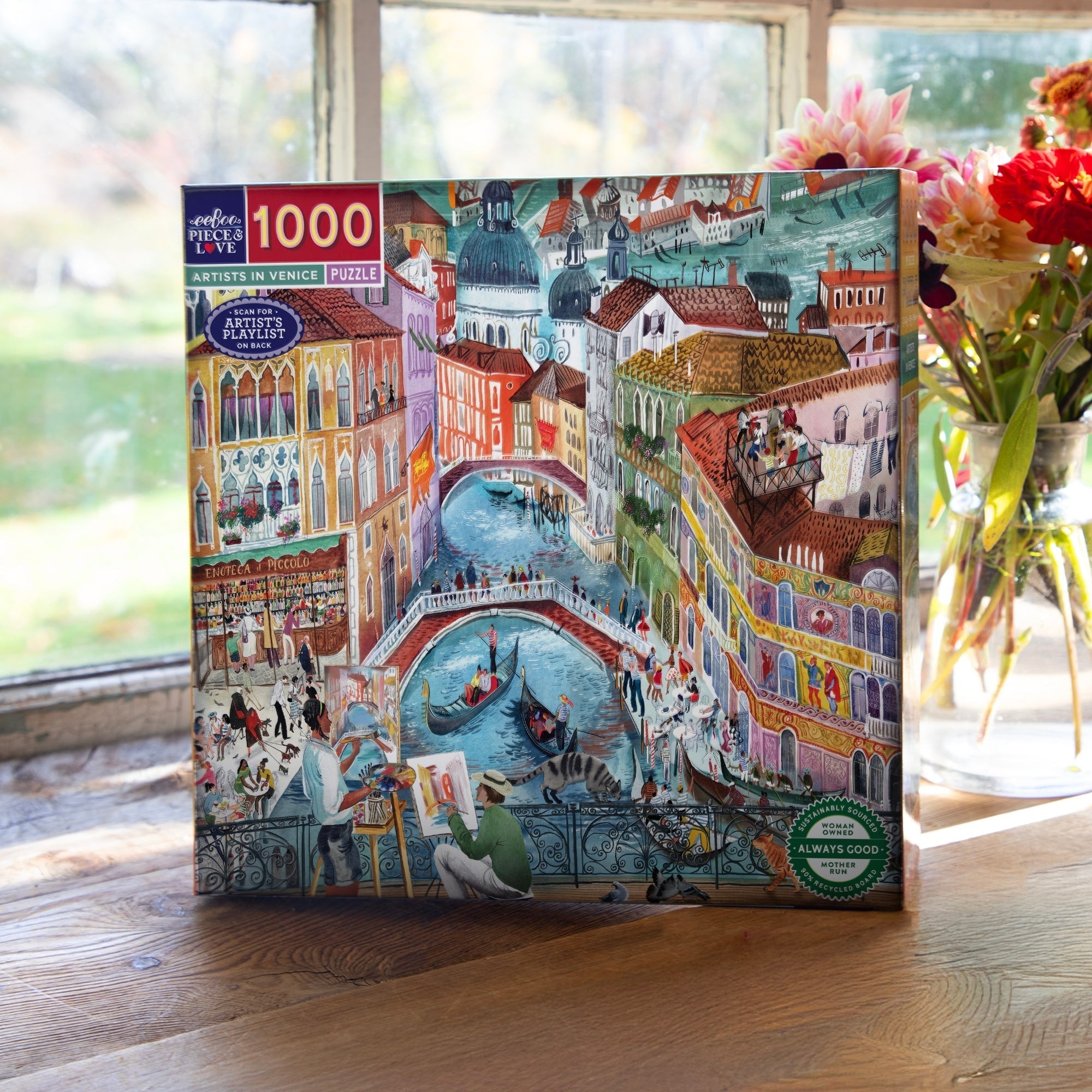 eeBoo Piece & Love Artists in Venice 1000-Piece Puzzle