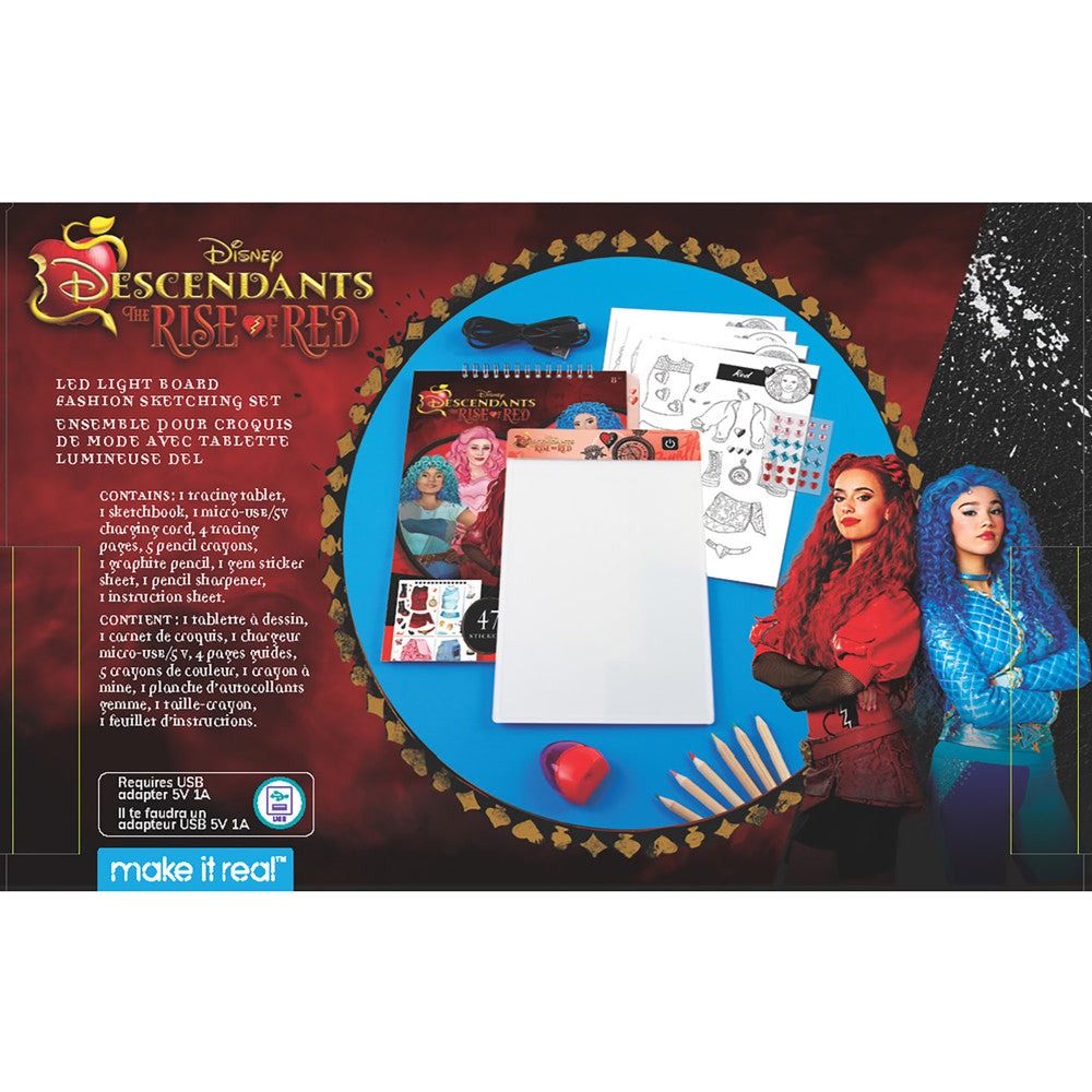 Make It Real Descendants 4 Rise Of Red LED Light Board Fashion Sketching Set