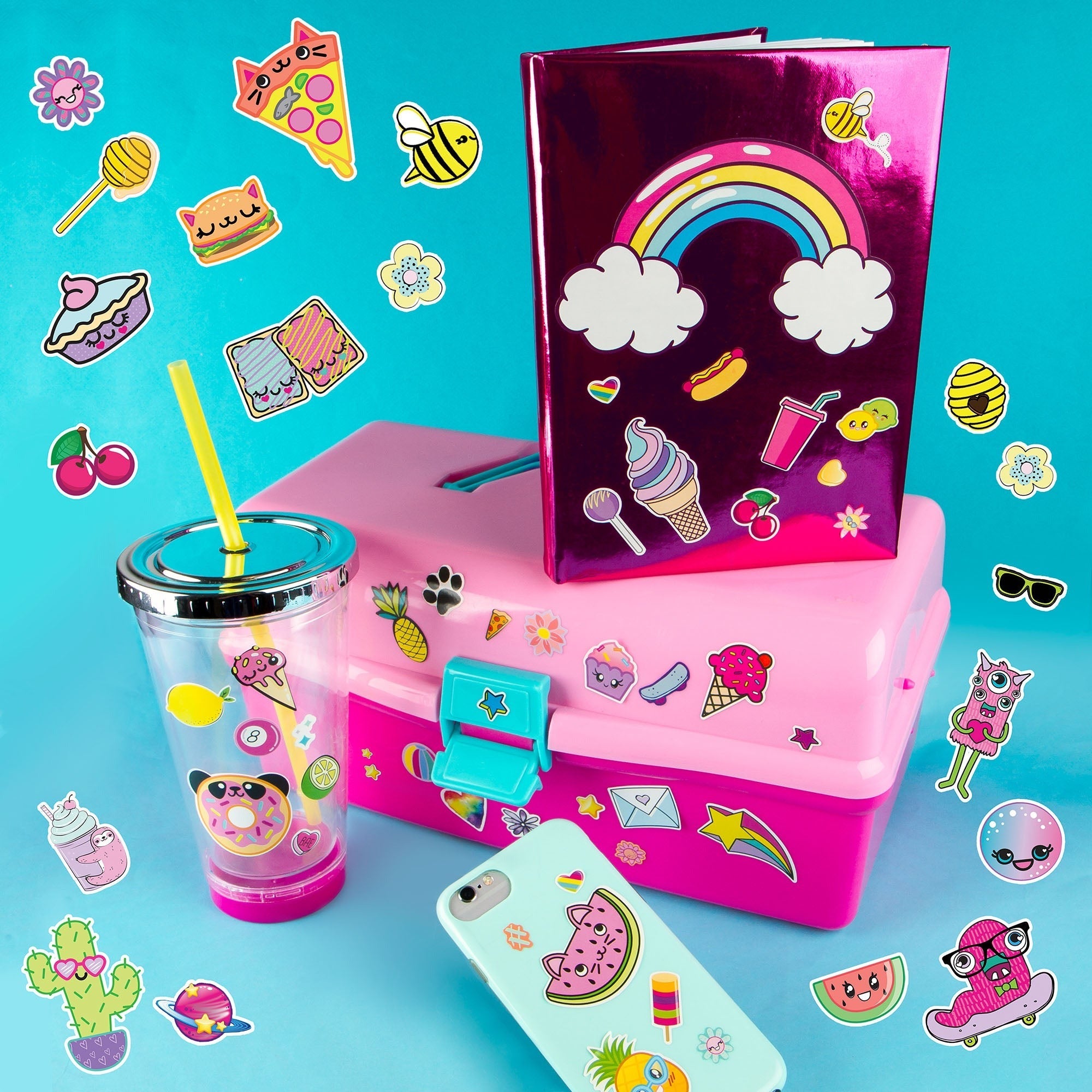 Sticker Mania 4-Pack Sticker Books - Themes Including Cute, Photoreal, Food, Animals